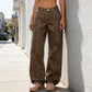 Women's Leopard Print High-Waist Wide-Leg Jeans