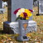 Solar LED Memorial Grave Vase with Ground Spike – Weather-Resistant & Elegant