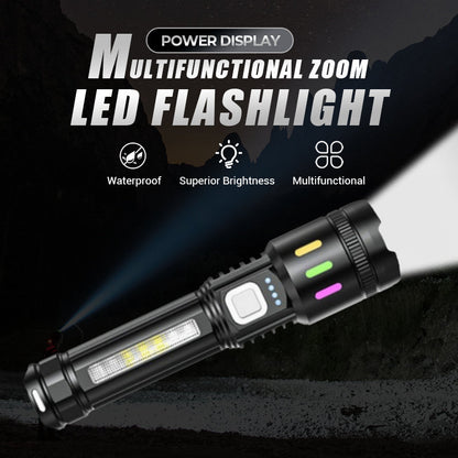 💎 50% OFF! 💎 Multifunctional Zoom LED Flashlight with Power Display – 500m Range, USB-C & 4 Lighting Modes
