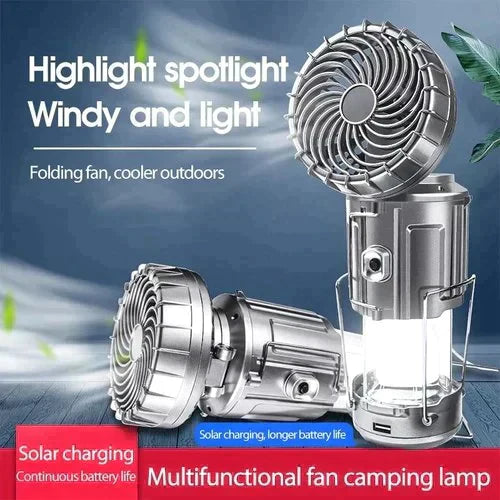 🔥🔥🔥🔥2026 Hot-selling Portable LED Camping Lantern with Fan, Solar Charging, A Camping Essential