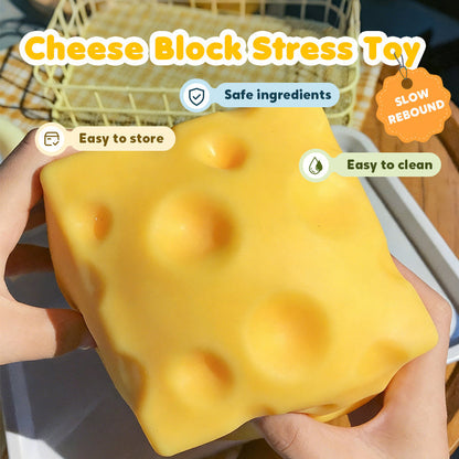 🧀Giant Cheese Stress Toy – Therapeutic Relief with Satisfying Squeeze! ✨