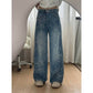 Women's Floral Jacquard Wide-Leg Denim Pants