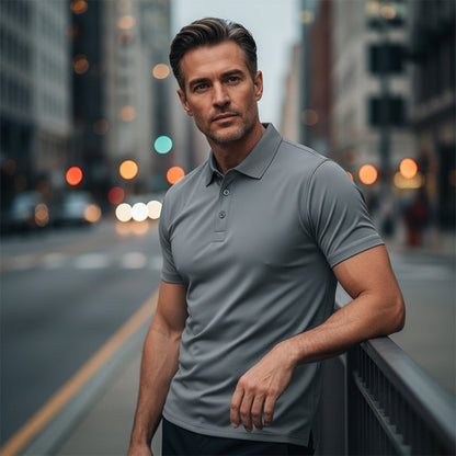 💎 52% OFF! 💎 Men's Quick-Dry Short-Sleeve Lapel T-Shirt – Athletic Fit, Wrinkle-Resistant & Perfect for Work or Weekend 👕✨