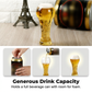 Large Capacity Ornate Embossed Beer Glass