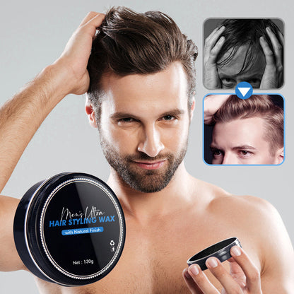 Men's Ultra Hold Hair Styling Wax with Natural Finish