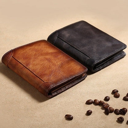 MEN'S LEATHER WALLET WITH RFID PROTECTION