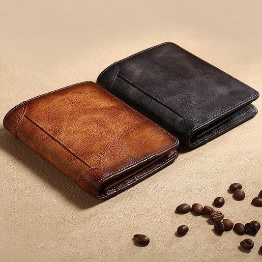 MEN'S LEATHER WALLET WITH RFID PROTECTION
