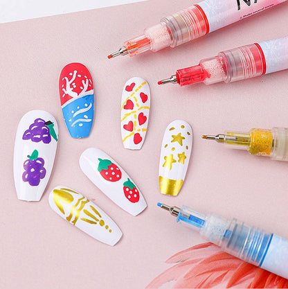 ✨ DIY nail art pen – Set of 12 curved nail art pens 💅🎨