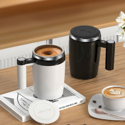 Rechargeable Self-Stirring Coffee Mug with Digital Display