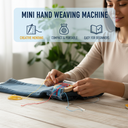 ⏳Limited-time 50% off⏰Portable weaving loom – manual control, wood & steel build🧵