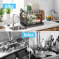 💕Free Shipping✈️2-Tier Dish Rack with Drainboard – Large Capacity & Fast Drying 🍽️💧