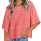 ☀️2026 HOT SALE 49% OFF💃🌸Women's Solid Color Splicing Loose Five Points Flare Sleeve T-Shirt