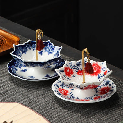 Umbrella-Shaped Ceramic Tea Strainer Set