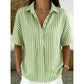 👕 LIMITED-TIME 50% OFF! ✨ Women's Striped Short-Sleeve Shirt – Relaxed Fit, V Neck, 9 Colors 🍂