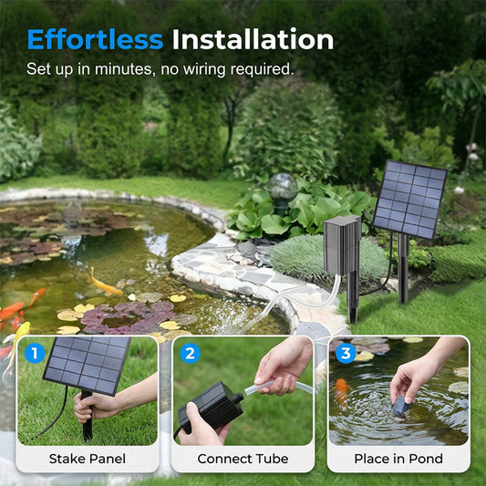 🔥LIMITED TIME 56% OFF!🔥 ☀️ Solar Pond Aerator With Built-in Air Pump🐟💧Eco-Friendly Aeration Made Easy