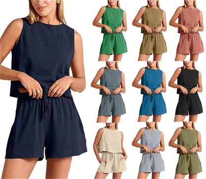 Summer Solid Color Fashion 2-piece Set