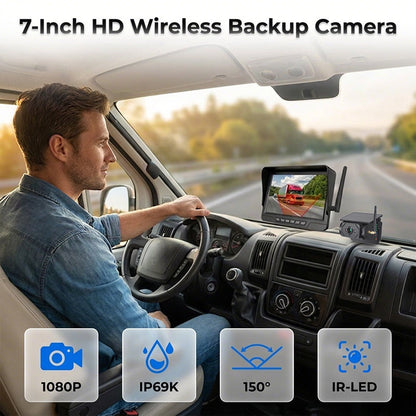⏳🔥LIMITED-TIME 50% OFF! ⏰Wireless Solar-Powered Backup Camera System