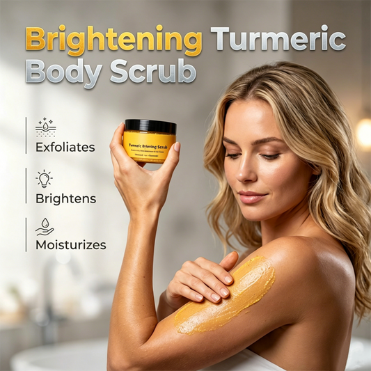 🛁50% OFF🧴 Turmeric Brightening Body Scrub | Natural Sea Salt Exfoliation · Nourishing Jojoba Oil · Fades Dullness · For Face and Body