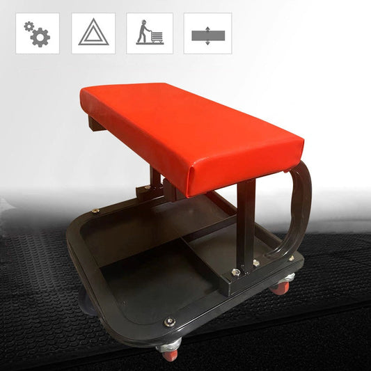 Rolling Shop Stool for Garage with Tool Organizer Tray
