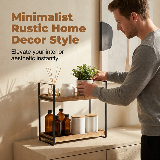 Versatile 2-Tier Wooden Organizer Rack