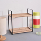 Versatile 2-Tier Wooden Organizer Rack