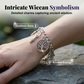 📿✨ Vintage Pagan Charm Bracelet – Spiritual Symbols, Antique Silver, Bohemian Style 🌙