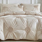 🛏️2026 HOT SALE 35000+ Sold 50% OFF! Elegant Tufted Floral Pinch Pleat Duvet Cover Set, Premium Soft Breathable Bedding Set, Stylish Cozy Bedroom Decor with Pillowcases