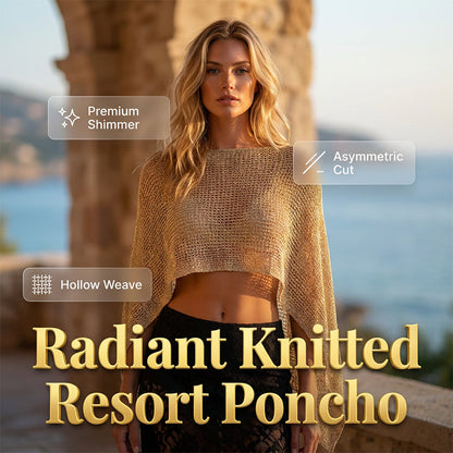 🏖️ Lightweight Hollow Out Poncho Shawl — Soft Knit Cover-Up for Beach & Daily Wear