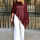 🏖️ Lightweight Hollow Out Poncho Shawl — Soft Knit Cover-Up for Beach & Daily Wear
