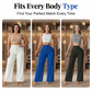 🏆 Last Day Special Price £19.99 ! 👖Women High Waist Solid Wide Leg Trousers – Slimming Long Straight Cut & Wrinkle Resistant Fabric 💕