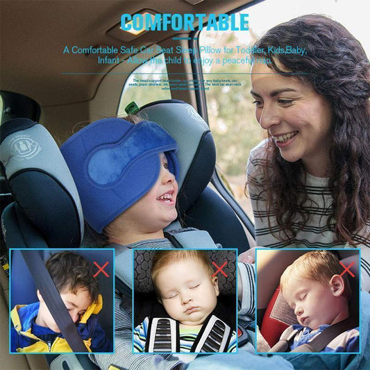 🚗50% OFF NOW! Kids Car Sleeping Head Support Band – Adjustable Toddler Sleep Headrest Pillow, Anti-Droop Child Head Stabilizer for Car Seats, Prevent Neck Soreness During Road Trips