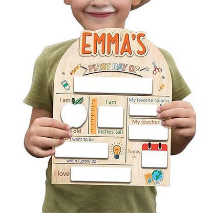 Wooden First Day of School Sign