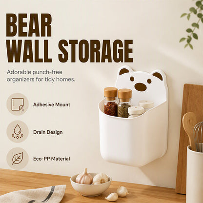 Punch-Free Wall Storage Box for Kitchen & Bathroom