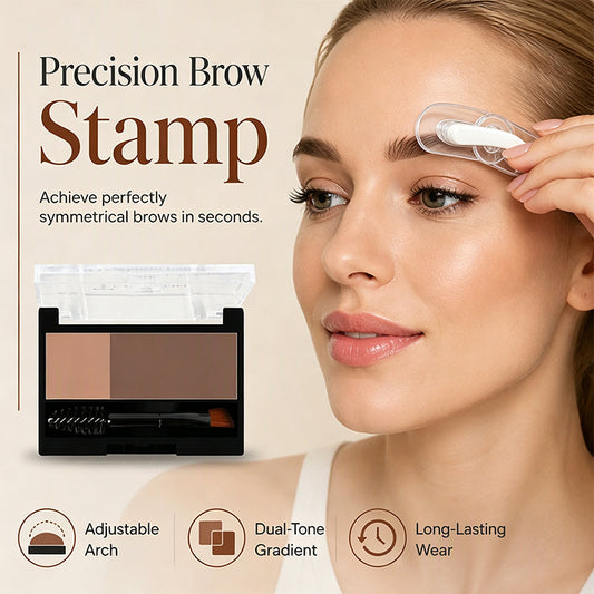 🌸 Two-Color Eyebrow Powder Palette & Adjustable Stamp