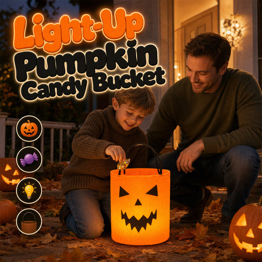 🎃🦇Light Up Halloween Candy Bucket🪄🧹