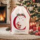 Christmas Alphabet Canvas Drawstring Bag