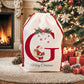 Christmas Alphabet Canvas Drawstring Bag