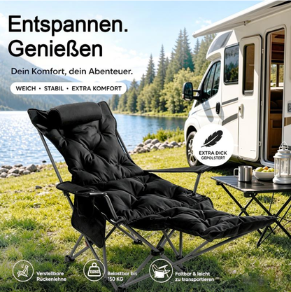 🪑 Portable, adjustable folding chair for outdoor use – Lightweight, sturdy & versatile – Ideal for the garden, camping, the beach or the patio – easy to carry and set up 🏕️✨