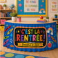 📚50% OFF NOW! Vibrant Classroom Party Table Skirt‑ First Day of School Decorative Table Cover Skirt, Reusable Back‑to‑School Tablecloth for Classroom Welcome Events & School Parties