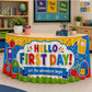 📚50% OFF NOW! Vibrant Classroom Party Table Skirt‑ First Day of School Decorative Table Cover Skirt, Reusable Back‑to‑School Tablecloth for Classroom Welcome Events & School Parties