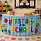 📚50% OFF NOW! Vibrant Classroom Party Table Skirt‑ First Day of School Decorative Table Cover Skirt, Reusable Back‑to‑School Tablecloth for Classroom Welcome Events & School Parties
