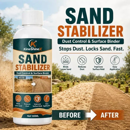 🏜️50% OFF NOW! Sand Stabilizer Binder‑ Dust‑Control Surface Binder Agent, Fast‑Acting Sand Lock Solution for Pathways, Driveways & Outdoor Gravel Ground