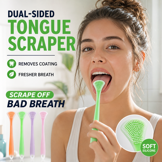 Clean Tongue Instantly! No-Gag 3-in-1 Silicone Scraper