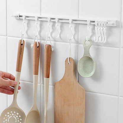 🔥 50% OFF 🏠 No-Drill Slidable Track Organizer Hooks – 10 Adjustable Hooks, Strong Hold & Zero Countertop Clutter