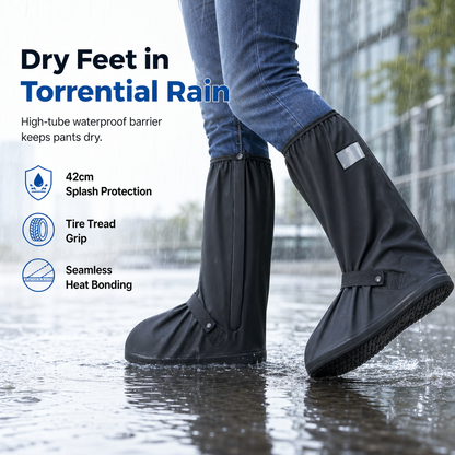 Waterproof High-Top Silicone Rain Shoe Covers