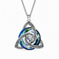 💎 Celtic Knot Birthstone Necklace: Heart Crystal, 12 Colors, Copper & Zircon, 45+5cm Chain