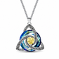 💎 Celtic Knot Birthstone Necklace: Heart Crystal, 12 Colors, Copper & Zircon, 45+5cm Chain