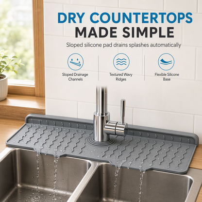 🎁2026 New Arrivals 50% OFF💥Silicone Faucet Splash Guard Mat — Drain Fast, Cuttable🧽