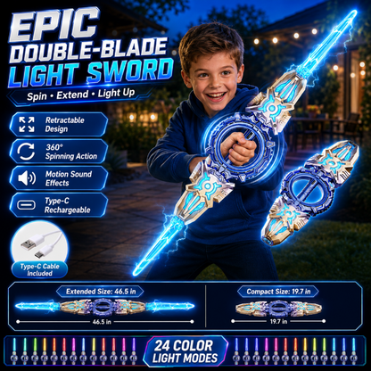 🎄🎁Christmas Special: Final Price Drop!🏆Rechargeable Double-Blade Light Up Sword
