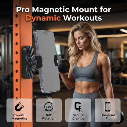 Magnetic Gym Phone Holder with 360° Rotation